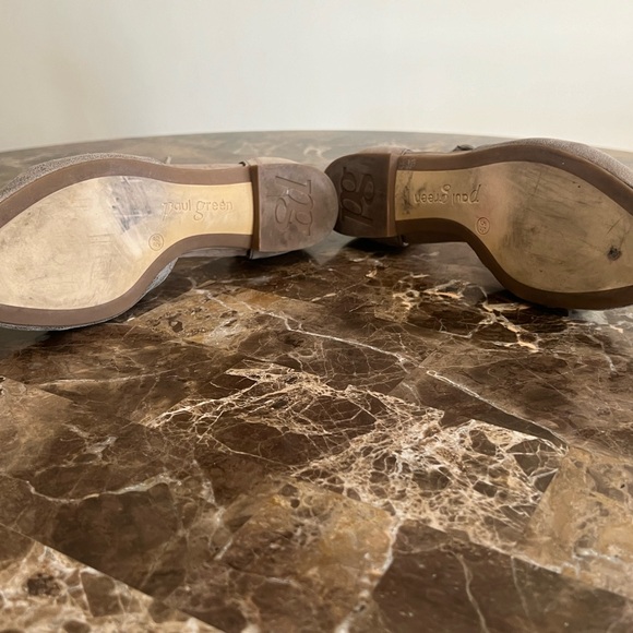 Paul Green Pointed Toe Ankle Strap Metallic Flats - Picture 15 of 16